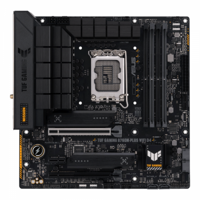 Placa de baza ASUS TUF GAMING B760M-PLUS WIFI D4, Intel B760, Socket 1700, mATX